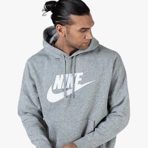 Nike Sportswear Club Fleece Pullover Gray Hoodie Sweatshirt, Size Men’s Small